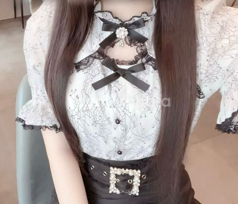 로지타 비쥬 리본 꽃무늬 블라우스 양산형지뢰계리즈리사마--2