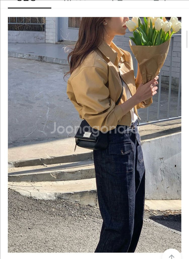 위드블룸 디토 크롭 레더 자켓--0