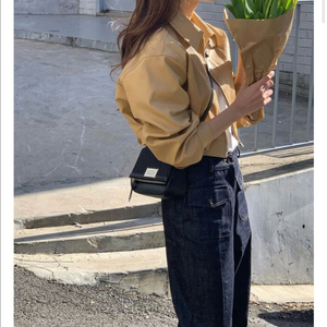 위드블룸 디토 크롭 레더 자켓