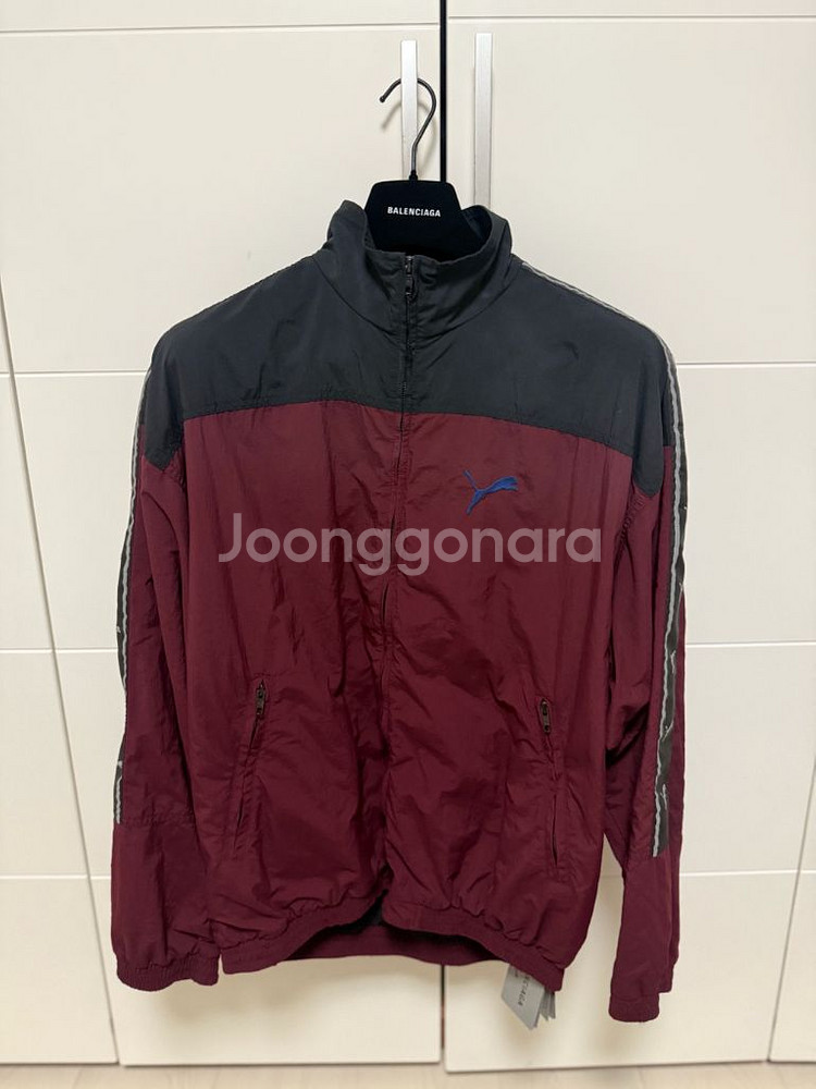 [M] 발렌시아가 푸마 트랙수트 재킷 버건디 새상품--2