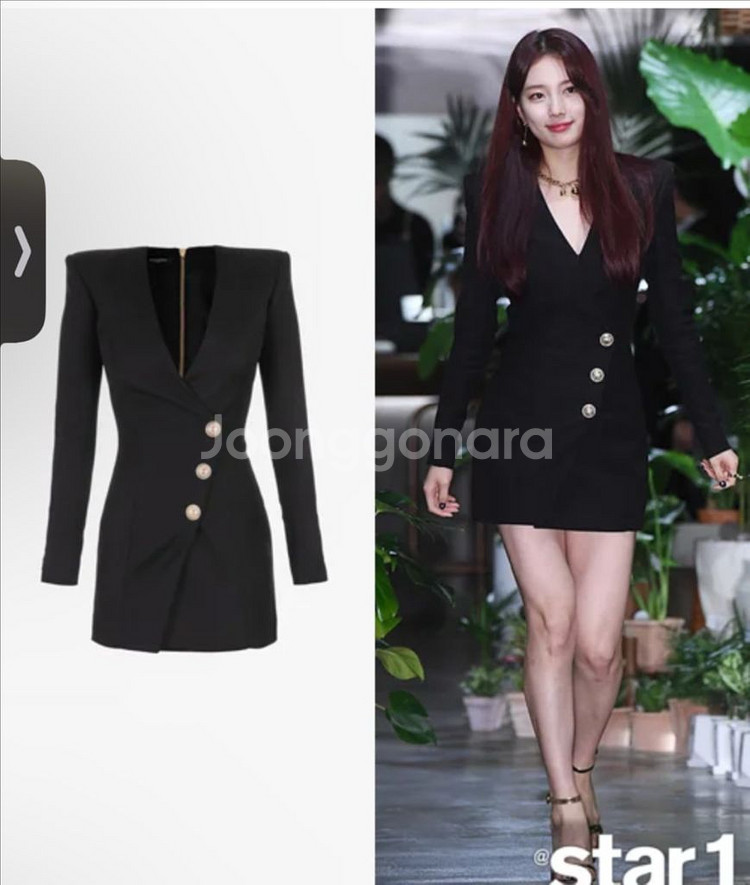 새상품) 수지 원피스 블랙 미니 금장 원피스 정장 원피--2