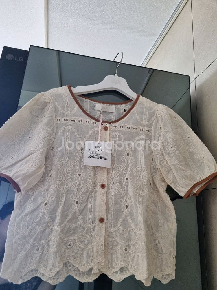 오조크 자수크롭가디건 여름자수--1