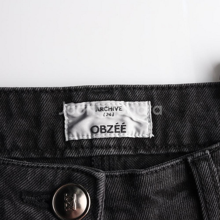[XS]오브제 블랙진 와이드 맘핏 데님 진 청바지--5