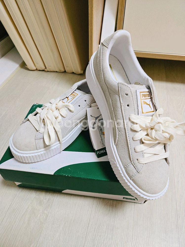 [PUMA] 스웨이드 플랫폼, 화이트 골드, 250--0