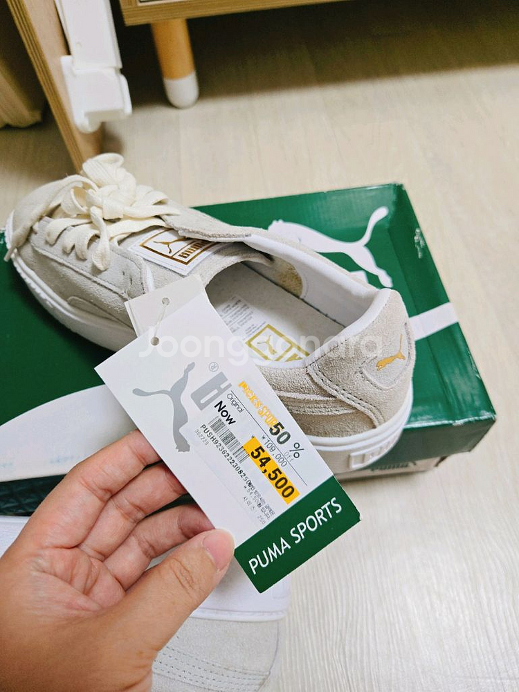 [PUMA] 스웨이드 플랫폼, 화이트 골드, 250--4