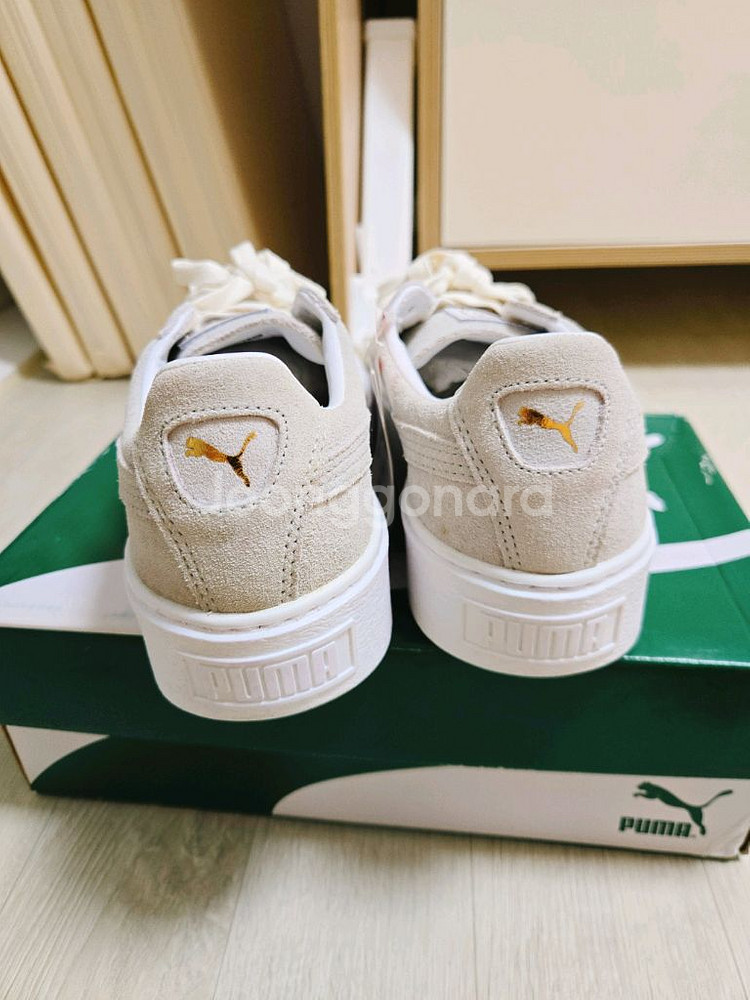 [PUMA] 스웨이드 플랫폼, 화이트 골드, 250--2