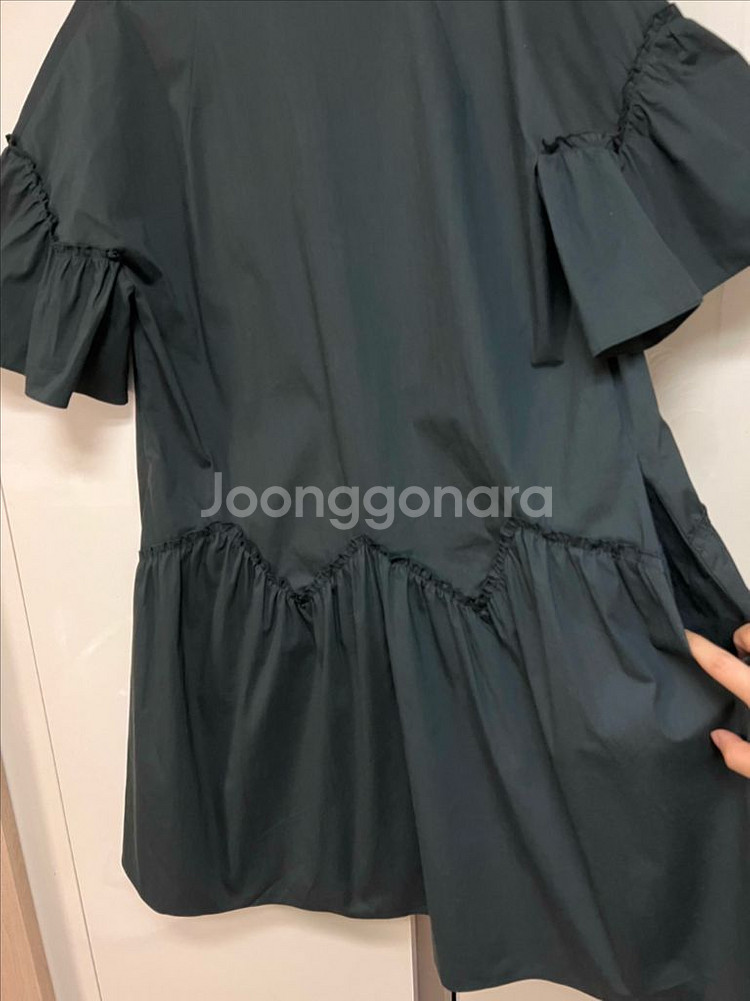 한섬 랑방컬렉션 바스락 러플 프릴 반팔 원피스--4