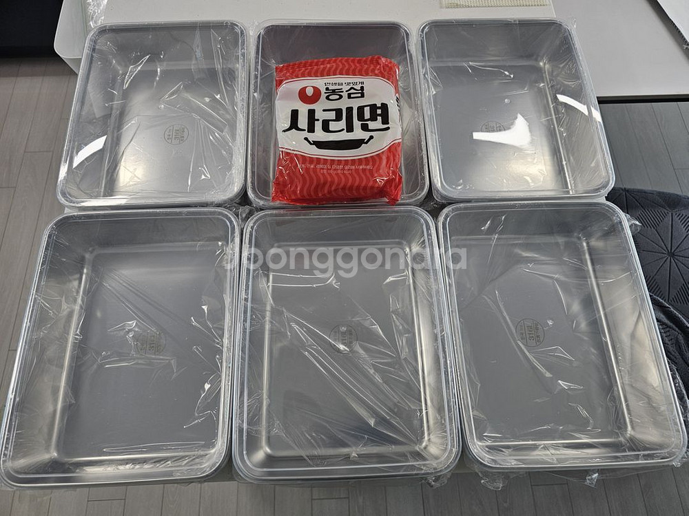 긴사각 한국 316스텐 용기 6개 일괄(새상품)--0