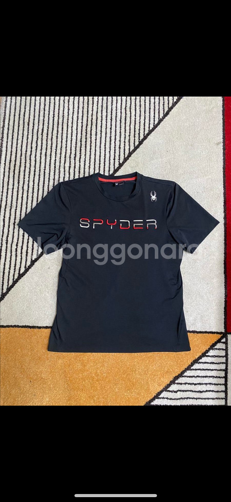 SPYDER 스파이더 검정 반팔 티셔츠 판매--0
