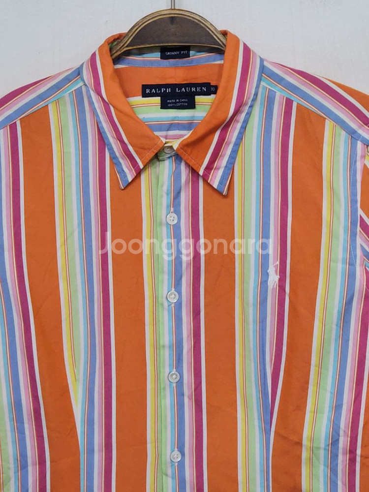(M) 랄프로렌 폴로 셔츠 스트라이프 로고 남방 7부--1