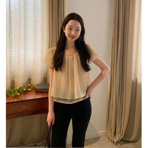 레이어드 쉬어 블라우스
