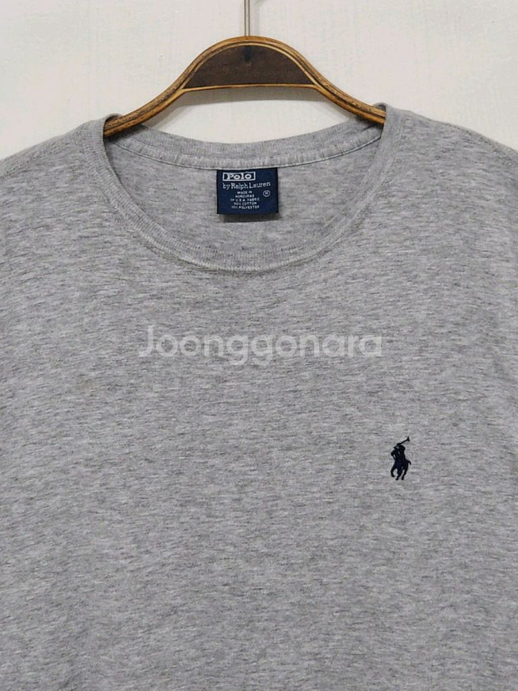 (L) 랄프로렌 폴로 반팔티 그레이 로고 티셔츠--1