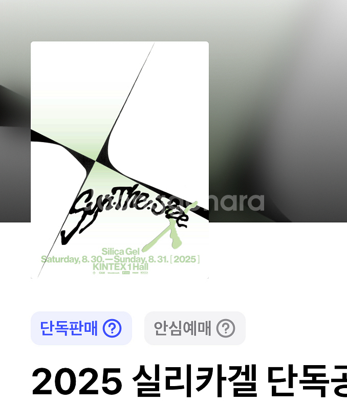 실리카겔 콘서트 티켓 리구역 3xx번대--0
