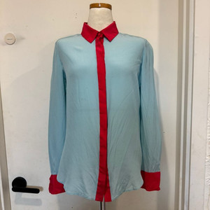 프라발구룽 prabal gurung 배색 실크 블라우스