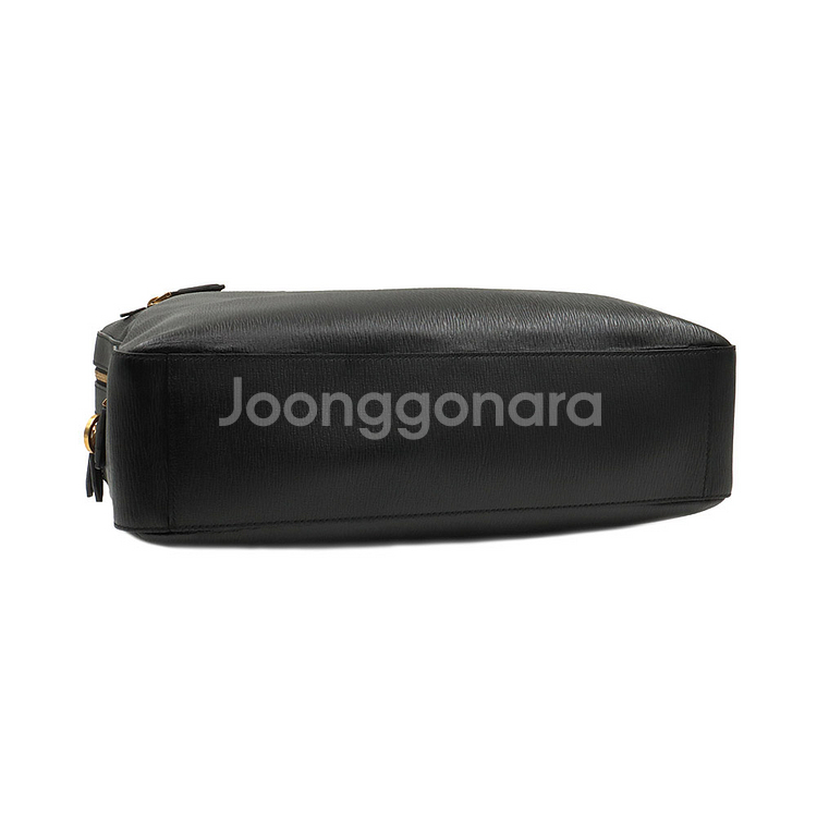 페라가모 블랙 페블카프스킨 크로커다일 리바이벌 서류가방--3