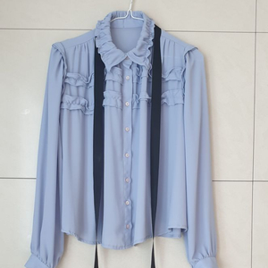 커먼유니크 카라프릴 타이 쉬폰 블라우스 이미지