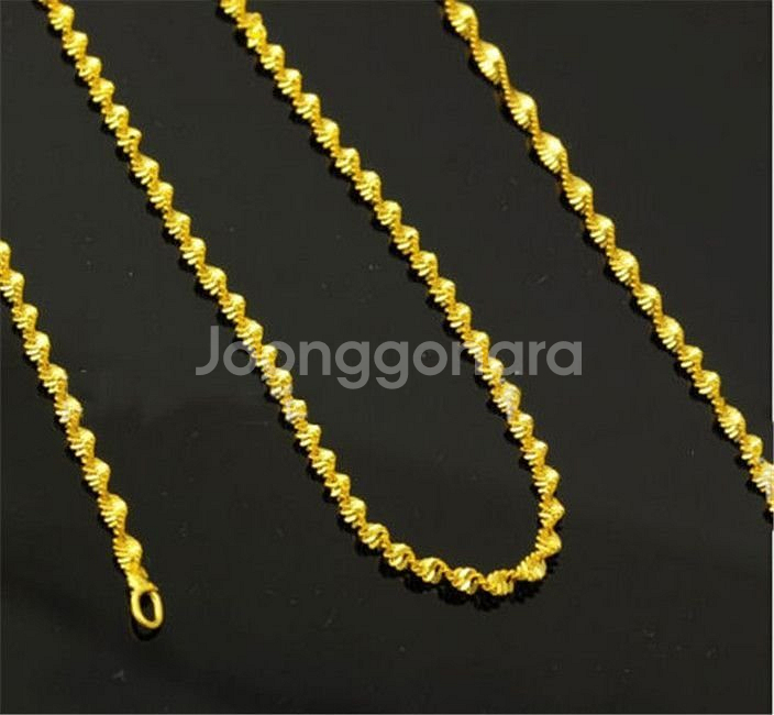새 18K 36CM 14인치 꼬임줄 목걸이 골드 파일--5