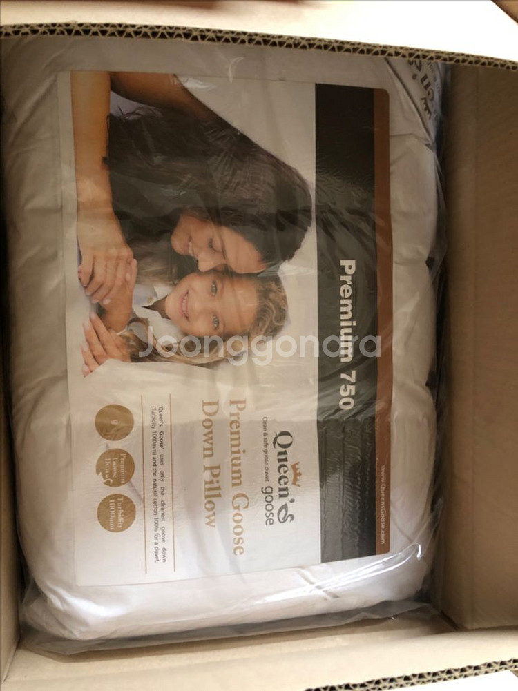 퀸즈구스 Premium 750 구스다운 베개 새상품입니--0