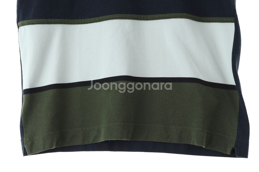 (M) 라코스테 반팔 카라 티셔츠 사용감 스트라이프--2