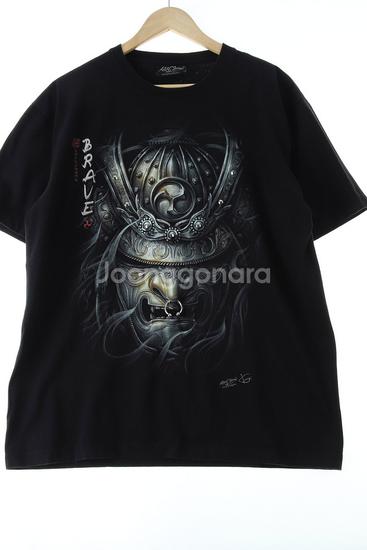 (L-2XL) 브랜드빈티지 반팔 티셔츠 락티 블랙--0