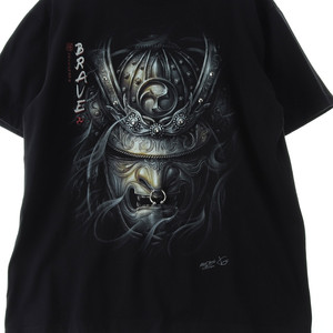 (L-2XL) 브랜드빈티지 반팔 티셔츠 락티 블랙