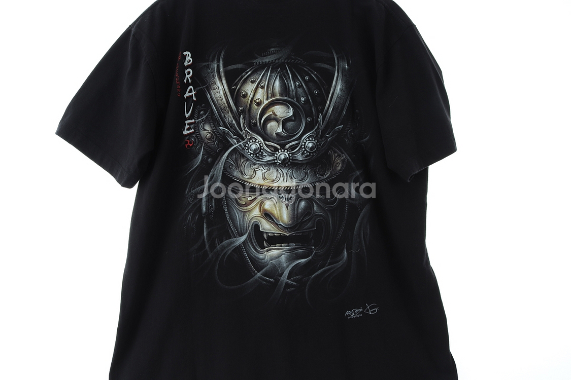 (L-2XL) 브랜드빈티지 반팔 티셔츠 락티 블랙--5