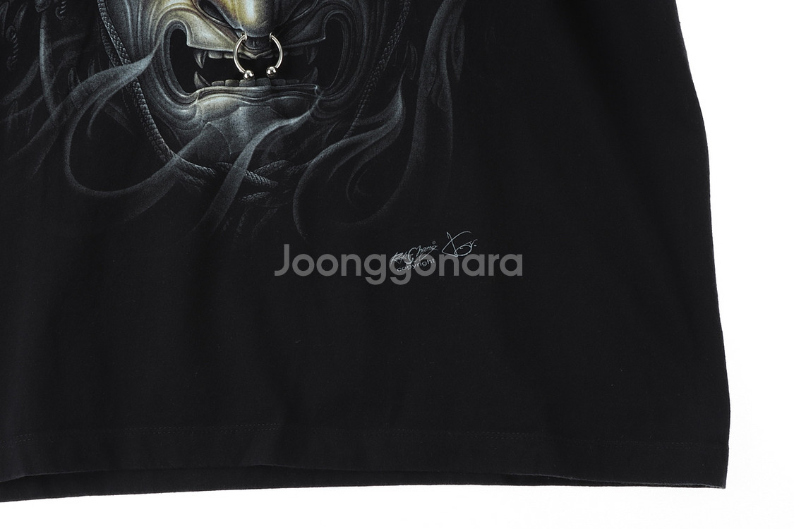 (L-2XL) 브랜드빈티지 반팔 티셔츠 락티 블랙--3