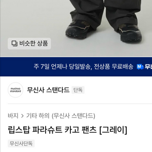 립스탑 파라슈트 카고 팬츠 [그레이] 29