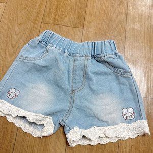 유아 레이스 데님 반바지 새상품 90