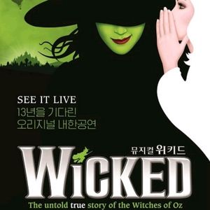 위키드 뮤지컬 내한공연 VIP티켓 2매(연석)