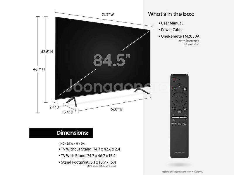 최신 삼성 85인치 QLED 4K 스마트 TV 특가판매--9