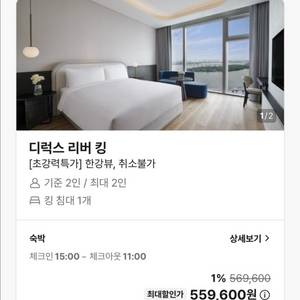 (8/9-10) 호텔 나루 서울 엠갤러리, 디럭스 리버