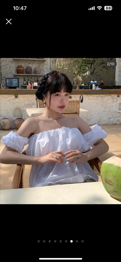 퍼프 오프숄더 블라우스--6