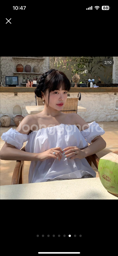 퍼프 오프숄더 블라우스--6