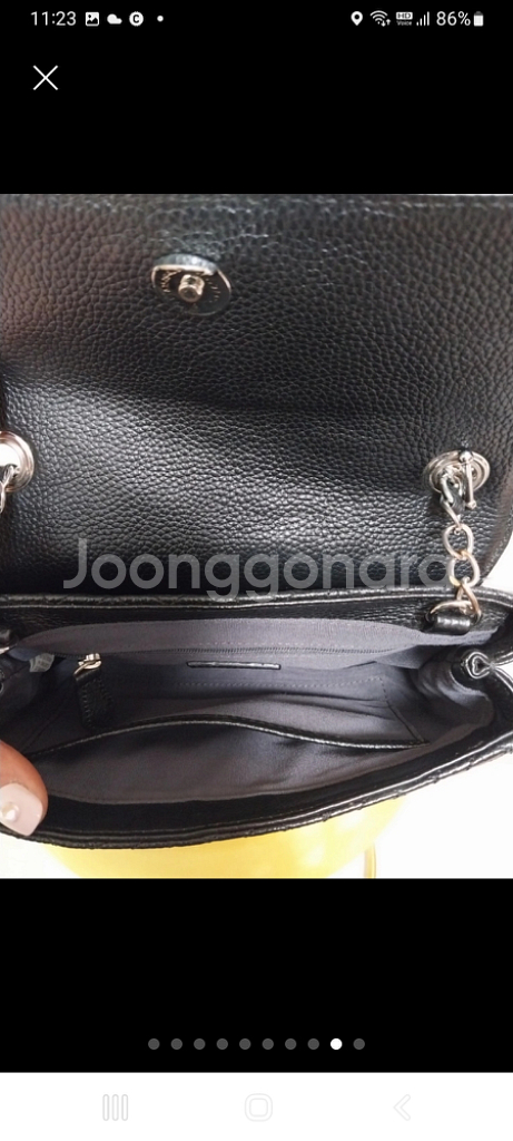 여성 러브캣 꽃장식 뉴퀼팅 미니 체인백 (블랙)--8