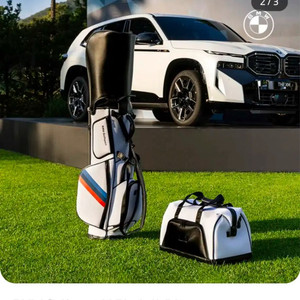 BMW 카본 화이트 골프백,보스턴백 셋트