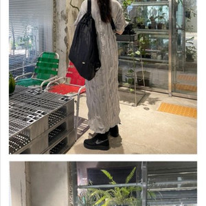 셔링 롱 원피스 회색