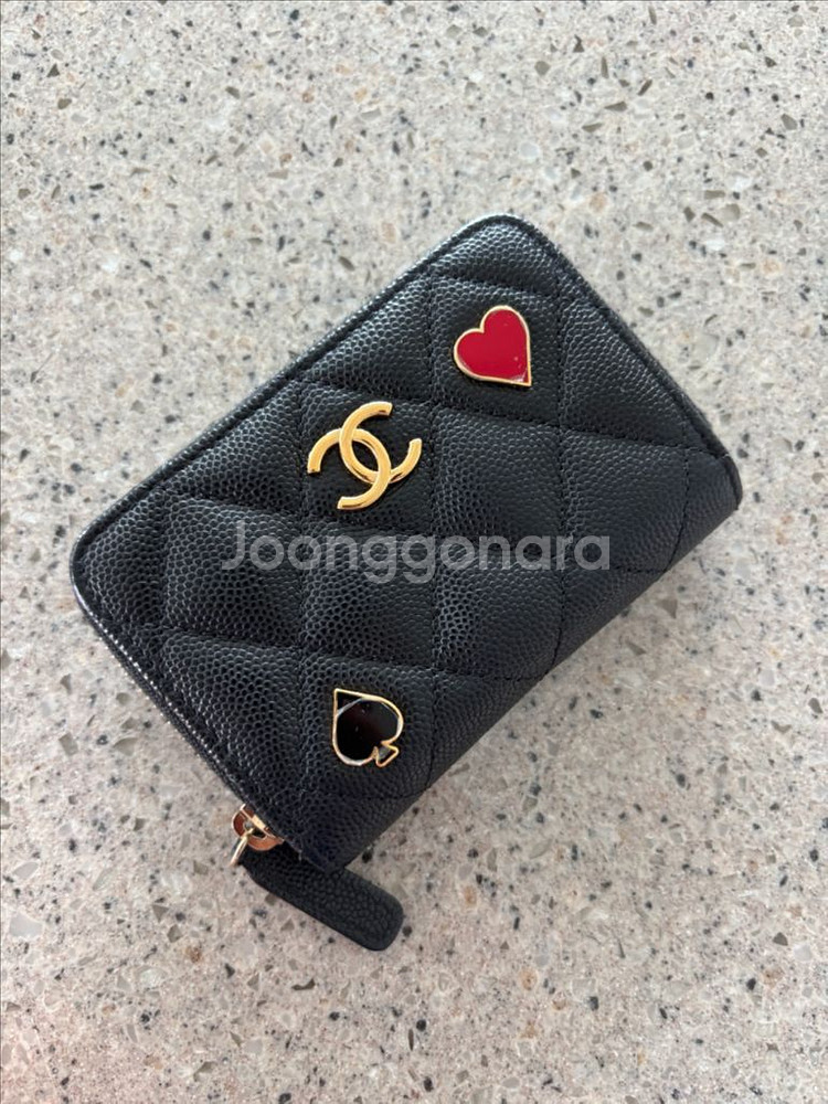 샤넬 캐비어 하트 스페이드 카드지갑 지퍼돌이 클래식--0