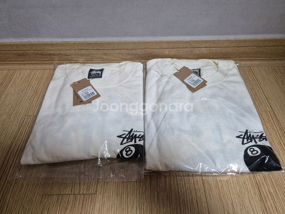 (L/XL) 스투시 8볼 피그먼트 다이드 티셔츠 내츄럴--1