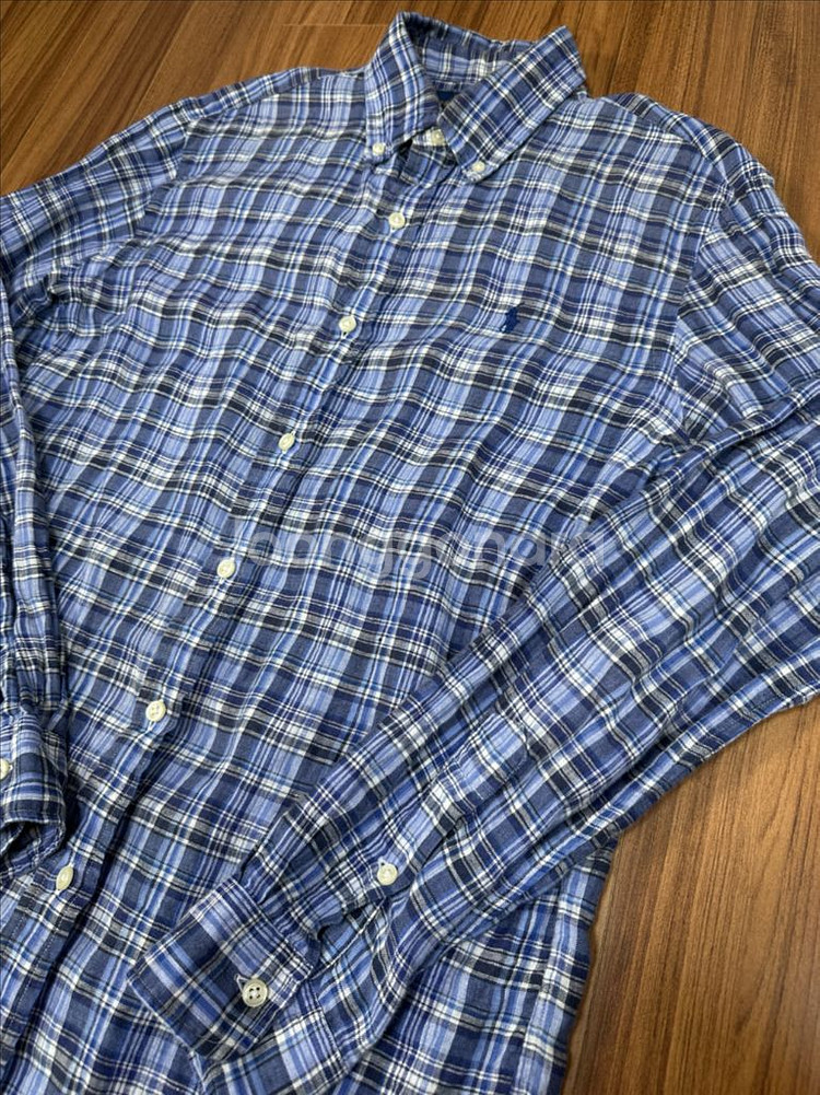 폴로 랄프로렌 린넨 체크셔츠 S(98)--2