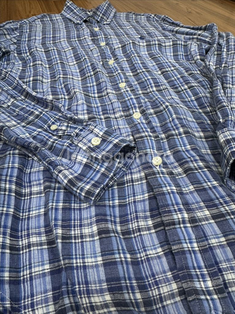 폴로 랄프로렌 린넨 체크셔츠 S(98)--6