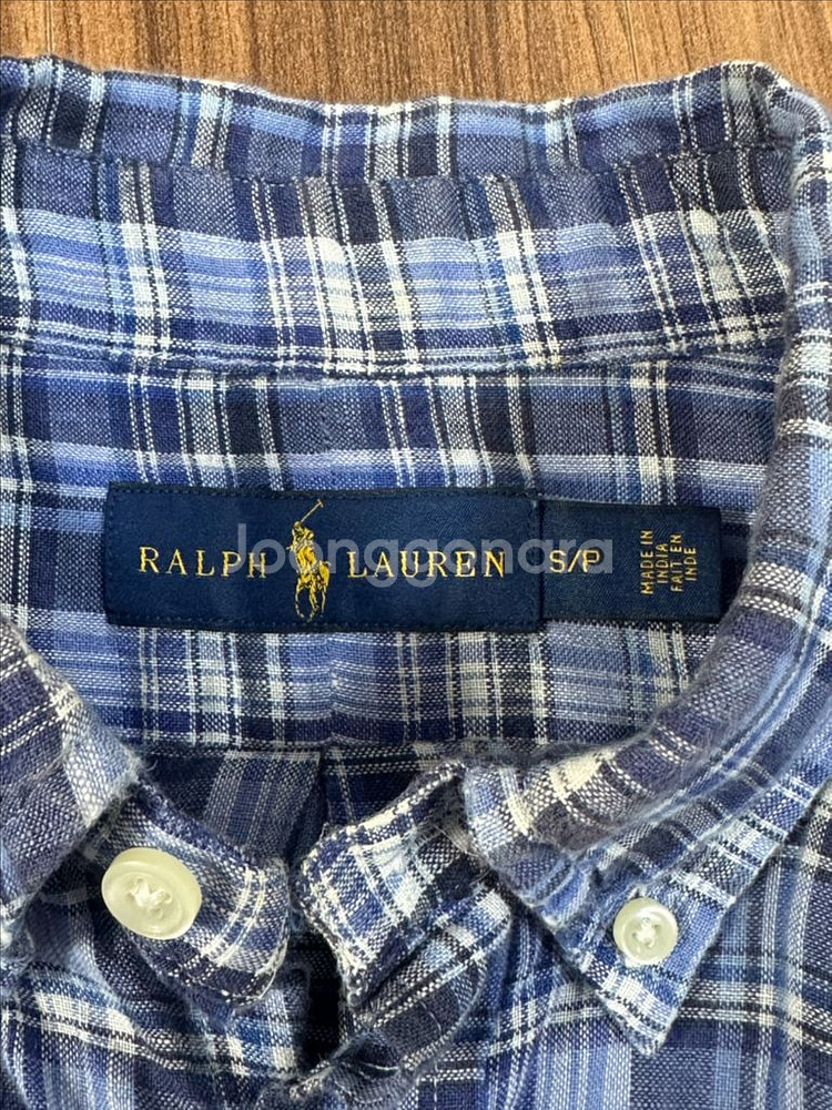 폴로 랄프로렌 린넨 체크셔츠 S(98)--8