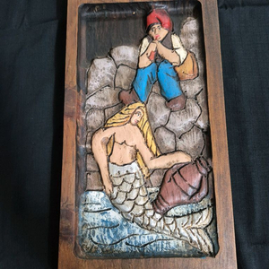 목판 그림 회화. 나무 작품.