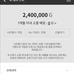 갤러리아 G캐시 240