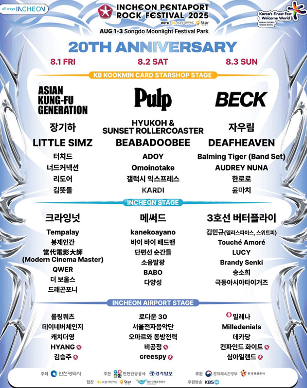 2025 펜타포트락페스티벌 티켓 2장 2매--0