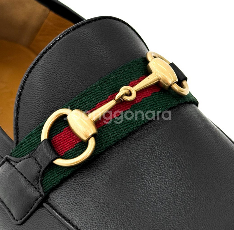 [9] 구찌 남성 웹 홀스빗 폴더블 레더 슬립온 로퍼--4