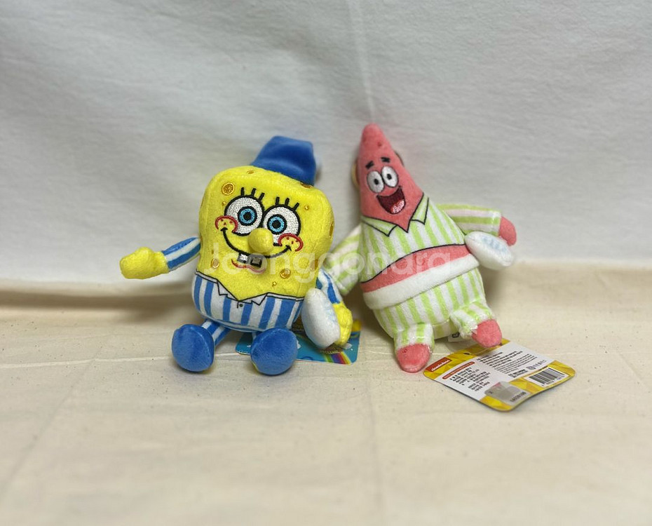 (새상품) 일괄 파자마 잠옷 뚱이&스폰지밥 인형 키링--1