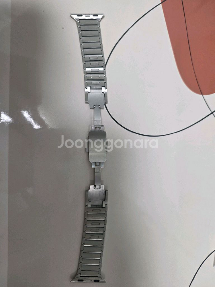 정품 애플워치 실버 링크 브레이슬릿 38mm--2