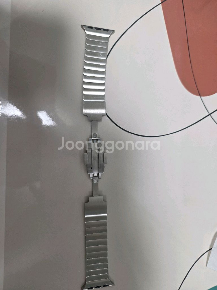 정품 애플워치 실버 링크 브레이슬릿 38mm--1