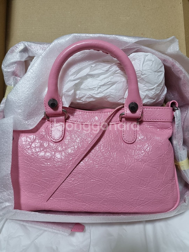 발렌시아가 네오카골 스몰 토트백 핑크 새상품(가격인하)--3